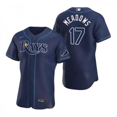 Men's Tampa Bay Rays #17 Austin Meadows Navy Flex Base Stitched Jersey