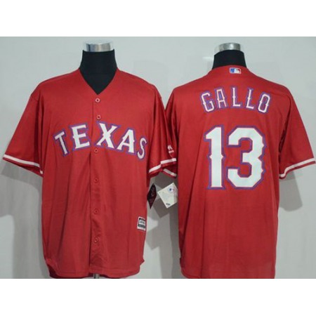 Rangers #13 Joey Gallo Red New Cool Base Stitched MLB Jersey