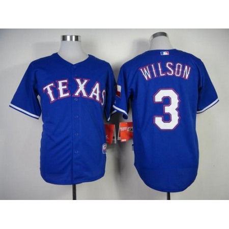 Rangers #3 Russell Wilson Blue Cool Base Stitched MLB Jersey