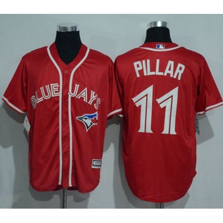 Blue Jays #11 Kevin Pillar Red New Cool Base Canada Day Stitched MLB Jersey