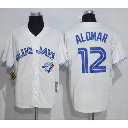 Blue Jays #12 Roberto Alomar White Cooperstown Throwback Stitched MLB Jersey