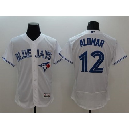 Blue Jays #12 Roberto Alomar White Flexbase Authentic Collection Stitched MLB Jersey