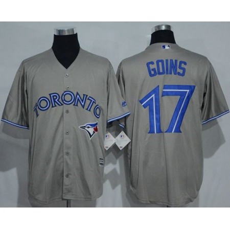 Blue Jays #17 Ryan Goins Grey New Cool Base Stitched MLB Jersey