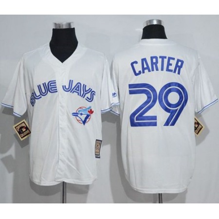 Blue Jays #29 Joe Carter White Cooperstown Throwback Stitched MLB Jersey