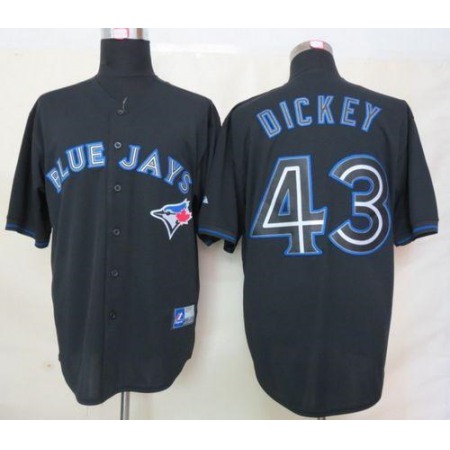 Blue Jays #43 R.A. Dickey Black Fashion Stitched MLB Jersey