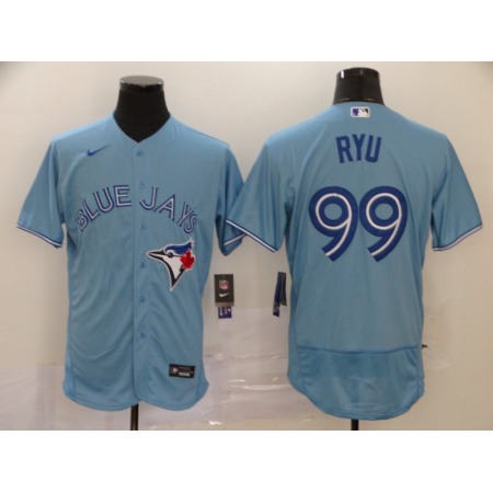 Men's Toronto Blue Jays #99 Hyun-jin Ryu Blue Flex Base Stitched MLB Jersey