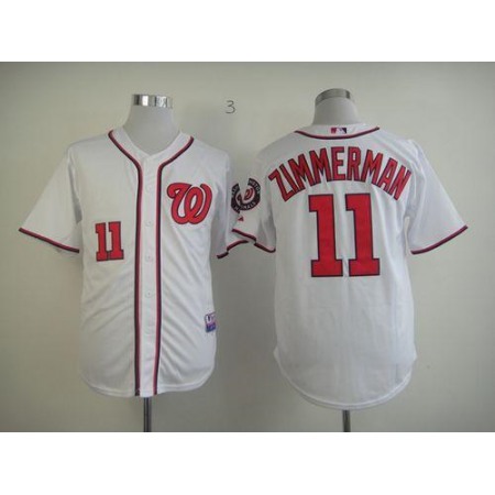 Nationals #11 Zimmerman Ryan White Stitched MLB Jersey