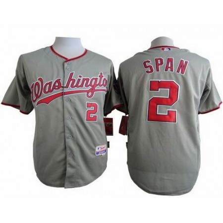 Nationals #2 Denard Span Grey Cool Base Stitched MLB Jersey