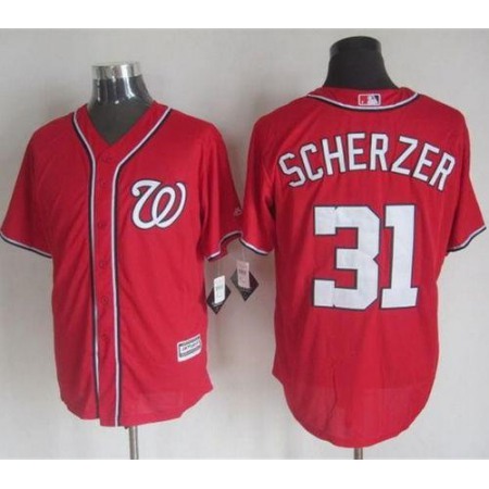 Nationals #31 Max Scherzer Red New Cool Base Stitched MLB Jersey