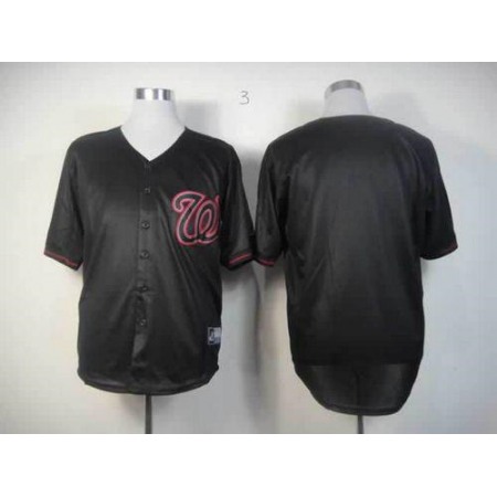 Nationals Blank Black Fashion Stitched MLB Jersey