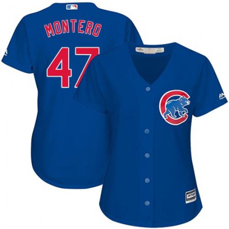 Cubs #47 Miguel Montero Blue Alternate Women's Stitched MLB Jersey