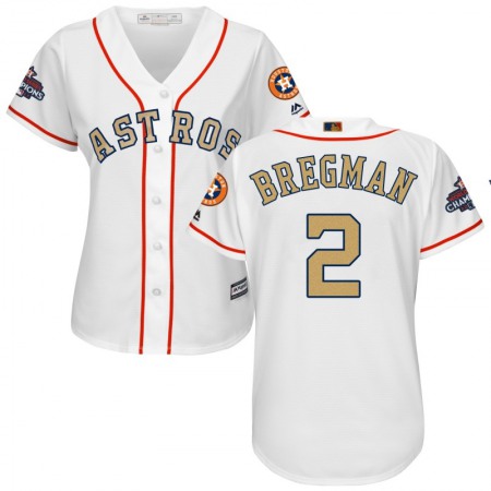 Women's Houston Astros #2 Alex Bregman White 2018 Gold Program Cool Base Stitched MLB Jersey