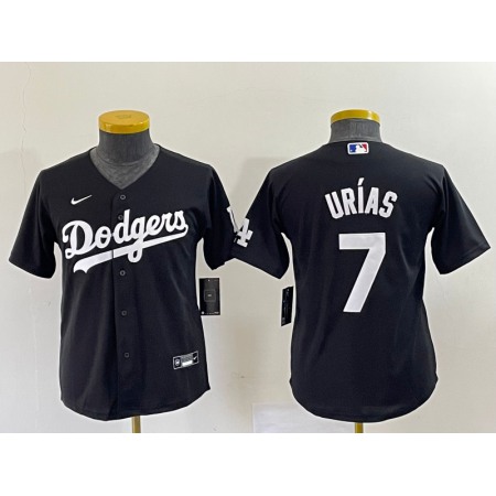 Women's Los Angeles Dodgers #7 Julio Urias Black Stitched Baseball Jersey(Run Small)