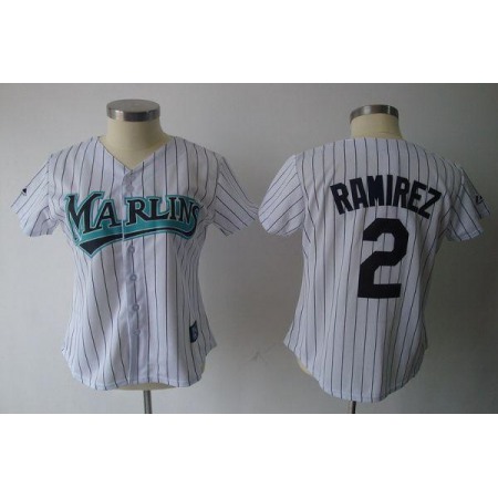 Marlins #2 Hanley Ramirez White Women's Fashion Stitched MLB Jersey