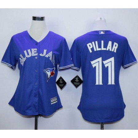 Blue Jays #11 Kevin Pillar Blue Alternate Women's Stitched MLB Jersey