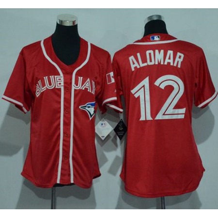 Blue Jays #12 Roberto Alomar Red Women's Canada Day Stitched MLB Jersey