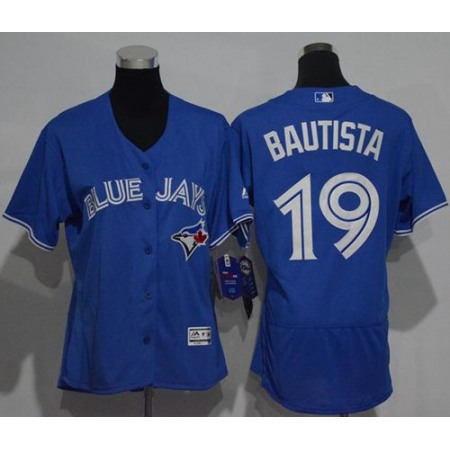 Blue Jays #19 Jose Bautista Blue Flexbase Authentic Women's Stitched MLB Jersey