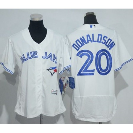 Blue Jays #20 Josh Donaldson White Flexbase Authentic Women's Stitched MLB Jersey