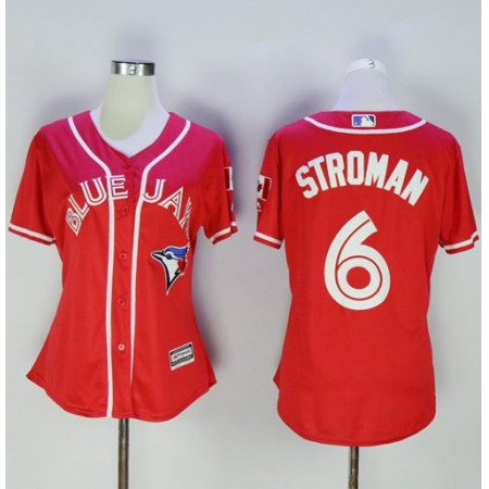 Blue Jays #6 Marcus Stroman Red Women's Canada Day Stitched MLB Jersey