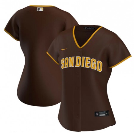 Women's San Diego Padres Blank Brown Cool Base Stitched Baseball Jersey(Run Small)