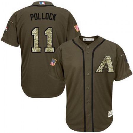 Diamondbacks #11 A. J. Pollock Green Salute to Service Stitched Youth MLB Jersey