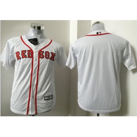 Red Sox Blank White Cool Base Stitched Youth MLB Jersey