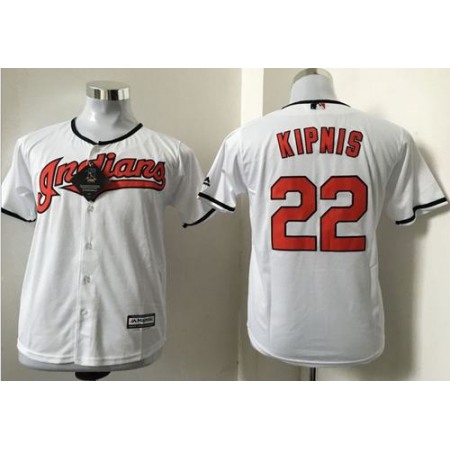 indians #22 Jason Kipnis White Cool Base Stitched Youth MLB Jersey