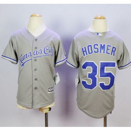 Royals #35 Eric Hosmer Grey Cool Base Stitched Youth MLB Jersey