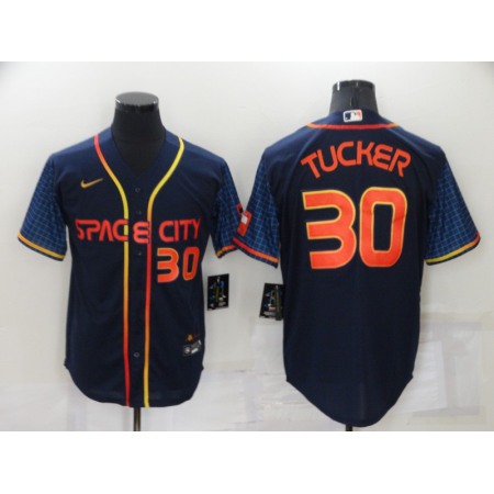 Youth Houston Astros #30 Kyle Tucker 2022 Navy City Connect Stitched Jersey