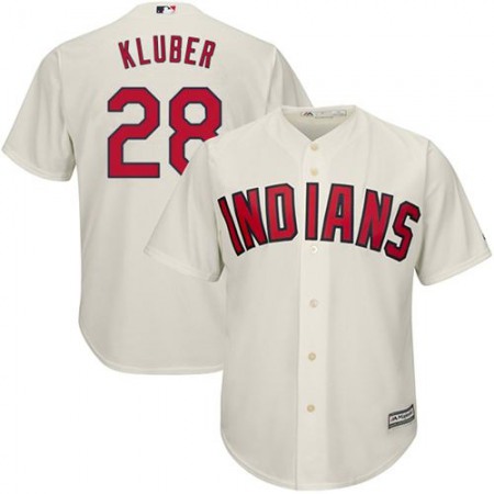 indians #28 Corey Kluber Cream Alternate Stitched Youth MLB Jersey