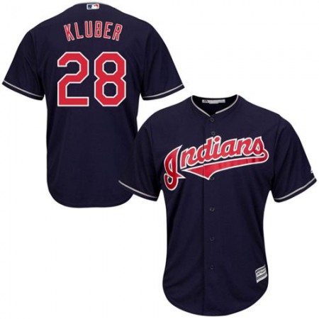 indians #28 Corey Kluber Navy Blue Alternate Stitched Youth MLB Jersey