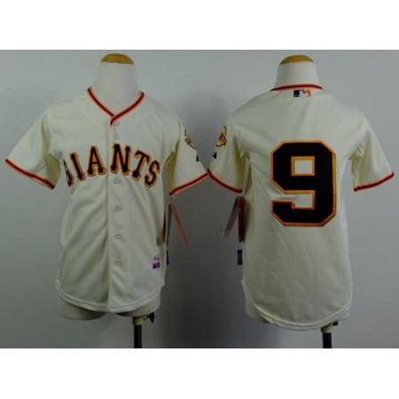 Giants #9 Brandon Belt Cream Stitched Youth MLB Jersey