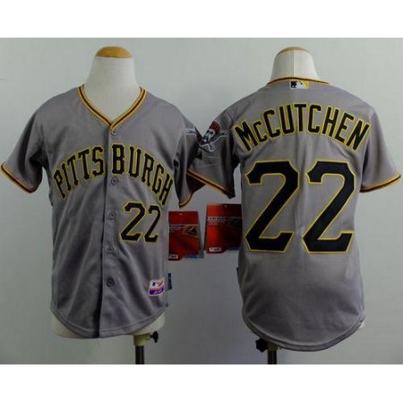 Pirates #22 Andrew McCutchen Grey Cool Base Stitched Youth MLB Jersey