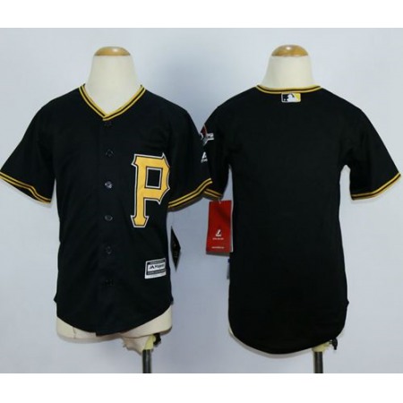 Pirates Blank Black Cool Base Stitched Youth MLB Jersey