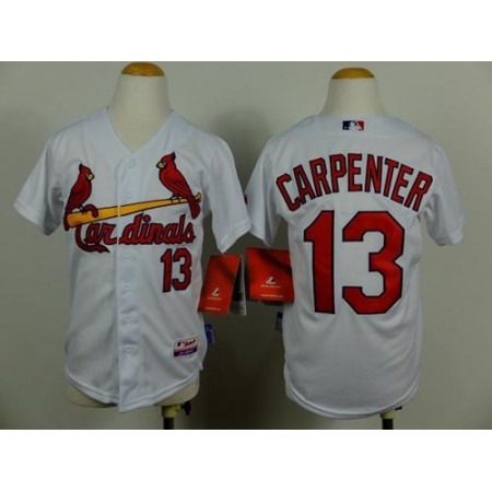 Cardinals #13 Matt Carpenter White Cool Base Stitched Youth MLB Jersey