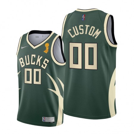 Men's Milwaukee Bucks Customized 2021 Green Finals Champions Stitched Jersey