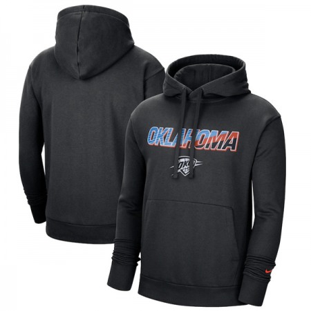 Men's Oklahoma City Thunder 2021 Black City Edition Essential Logo Fleece Pullover Hoodie