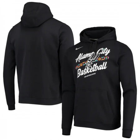 Men's San Antonio Spurs 2021 Black City Edition Story Club Pullover Hoodie