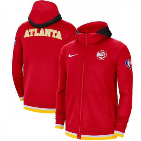 Men's Atlanta Hawks Red 75th Anniversary Performance Showtime Full-Zip Hoodie Jacket