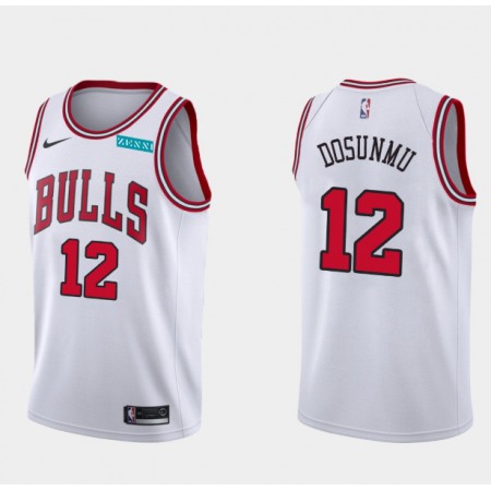 Men's Chicago Bulls #12 Ayo Dosunmu White Association Edition Swingman Stitched Basketball Jersey