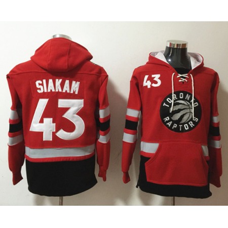 Men's Toronto Raptors #43 Pascal Siakam Red Lace-Up Pullover Hoodie