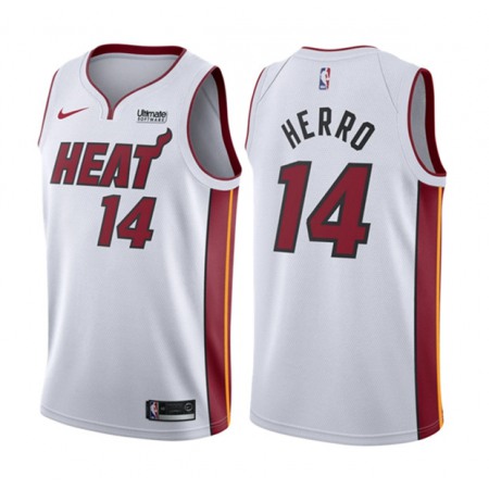 Men's Miami Heat #14 Tyler Herro White Association Edition Swingman Stitched Jersey