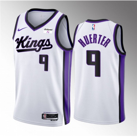 Men's Sacramento Kings #9 Kevin Huerter White 2023/24 Association Edition Stitched Basketball Jersey