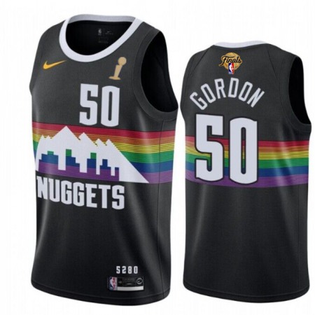 Men's Denver Nuggets #50 Aaron Gordon Black 2023 Finals Champions City Edition Stitched Basketball Jersey