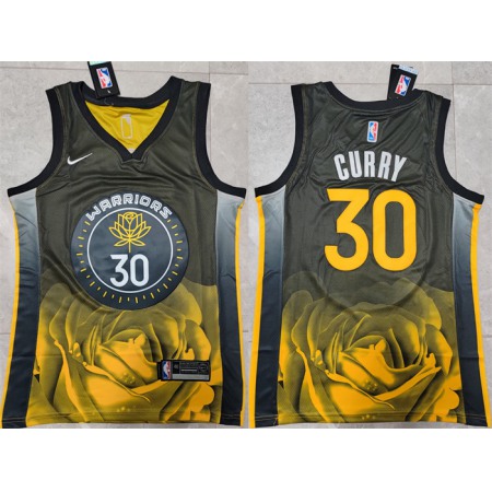 Men's Golden State Warriors #30 Stephen Curry 2022/2023 Black City edition Stitched Basketball Jersey