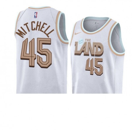 Men's Cleveland Cavaliers #45 Donovan Mitchell White 2022/23 City Edition Stitched Jersey