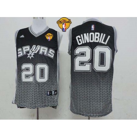 Spurs #20 Manu Ginobili Black Resonate Fashion Swingman Finals Patch Stitched NBA Jersey