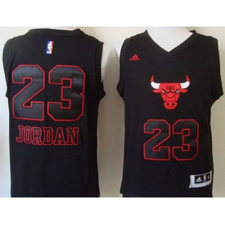 Bulls #23 Michael Jordan Black New Fashion Stitched NBA Jersey