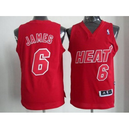 Heat #6 LeBron James Red Big Color Fashion Stitched NBA Jersey