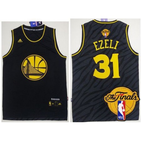 Warriors #31 Festus Ezeli Black Precious Metals Fashion The Finals Patch Stitched NBA Jersey